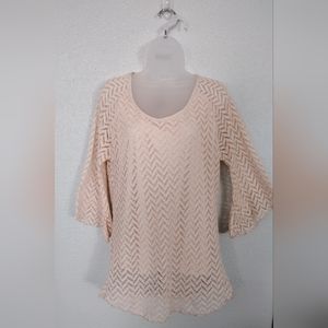 Ladies Lace Lined Peach Top